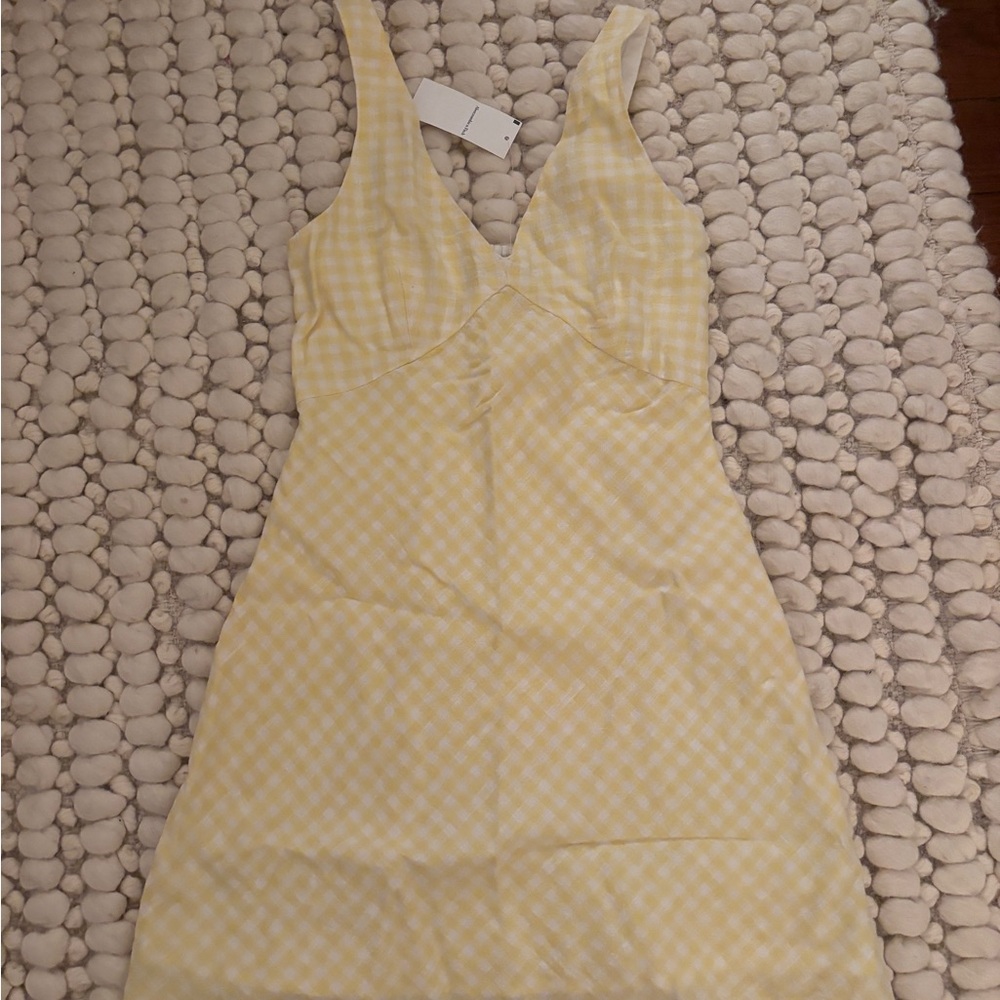 Yellow Gingham Sleeveless Dress